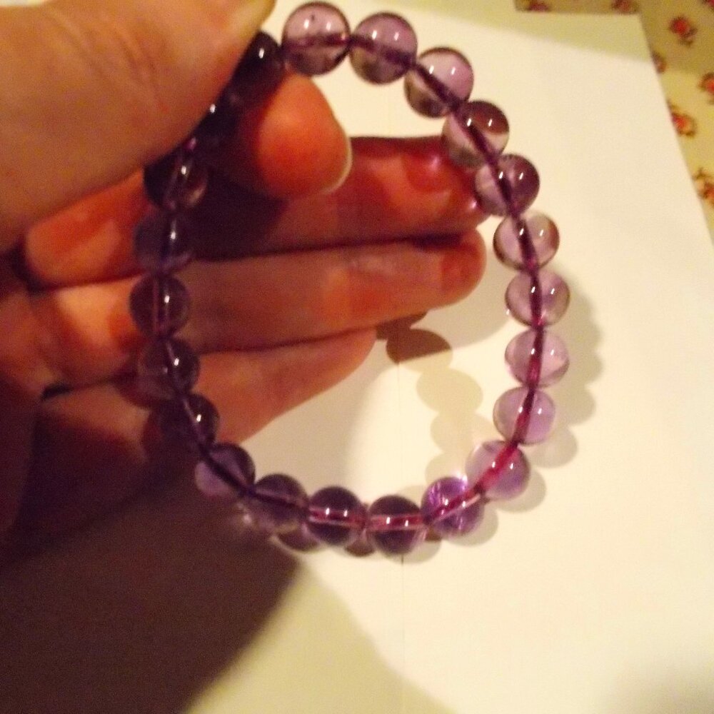 Amethyst Look bead stretch bracelet